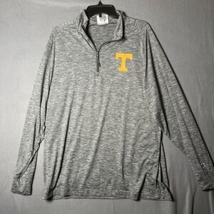 Men's Champion Tennessee Volunteers‎ Polyester Gray Quarter Zip Pullover L
